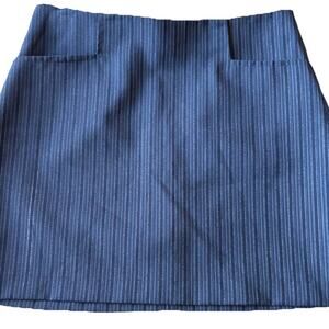 Y2K Striped Mini Skirt CLE Paris Small Gray Pin Stripes Office Corporate College